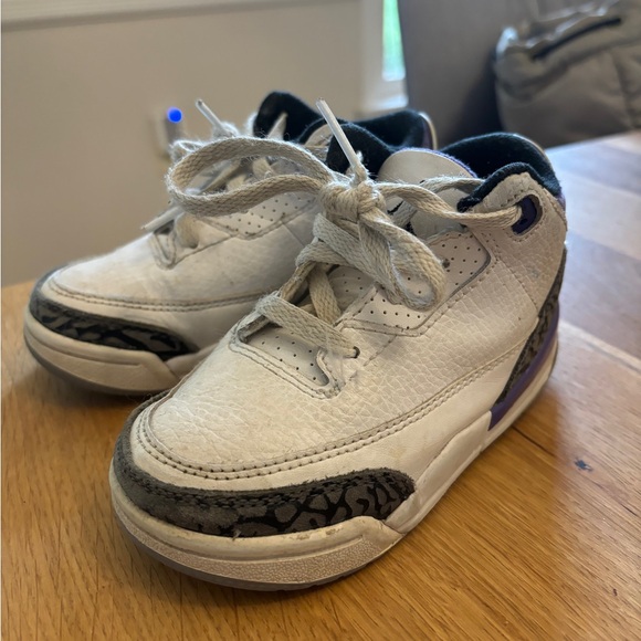 Preschool Air Jordan Retro 3 Dark Iris - Picture 6 of 6